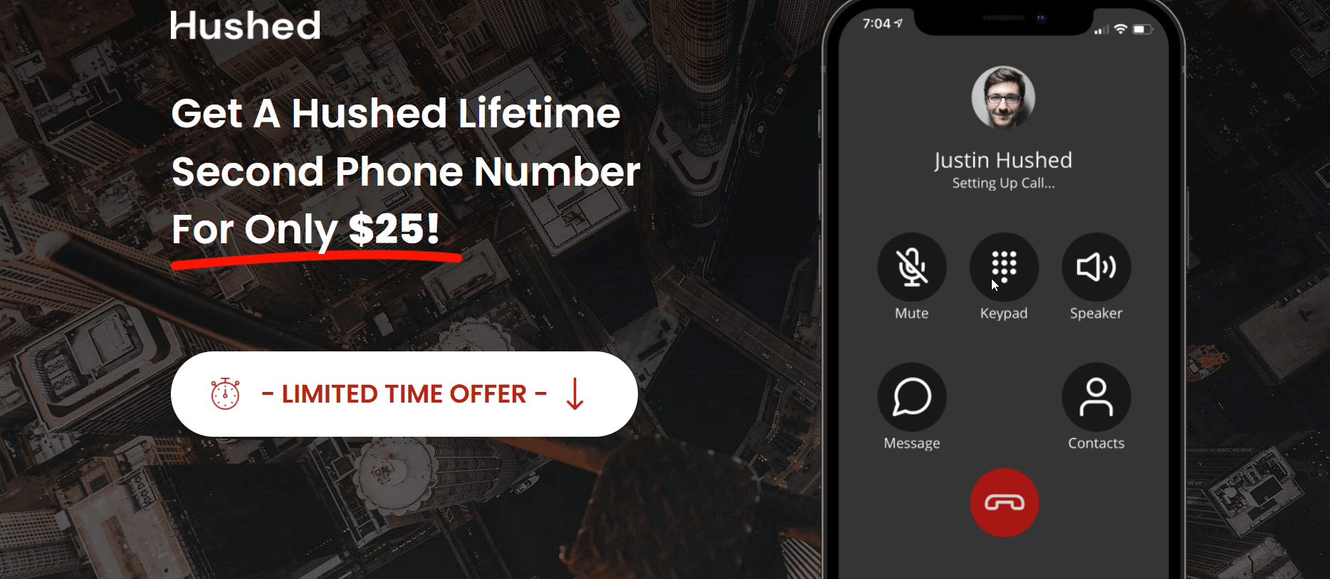 Hushed Lifetime Second Number Only $25 For Life!